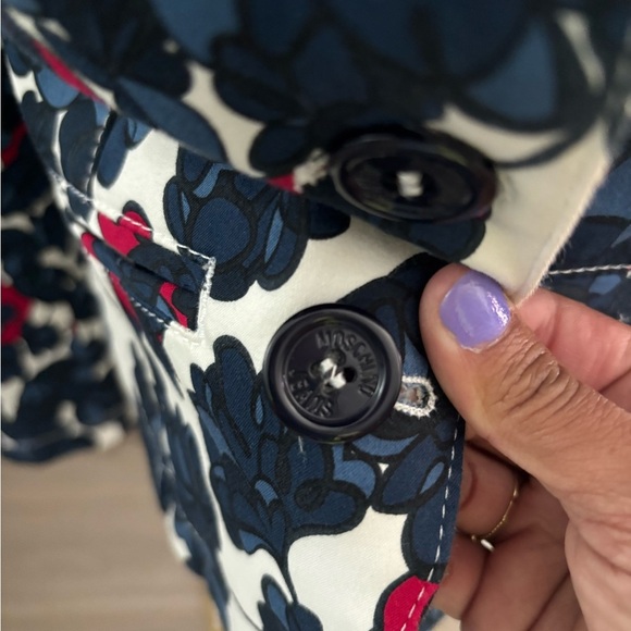 Floral Women's Blazer - Blue and dark pink‎ - Picture 4 of 14